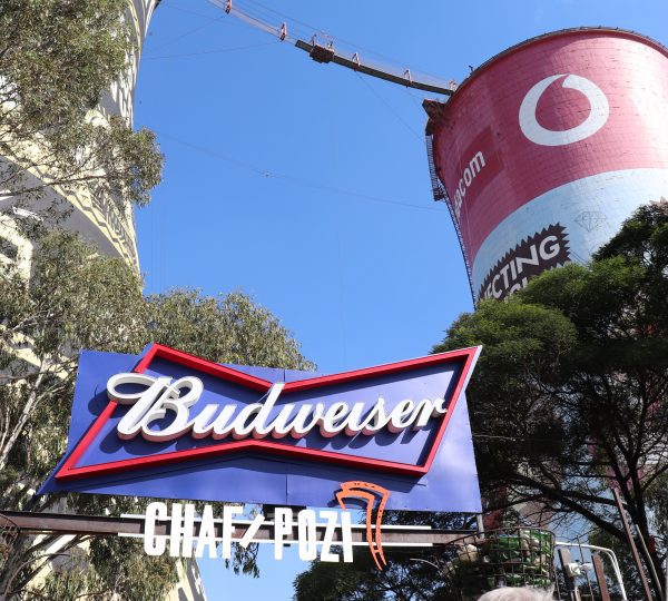 Architectural picture of the Soweto towers and Chaf-Pozi Sign